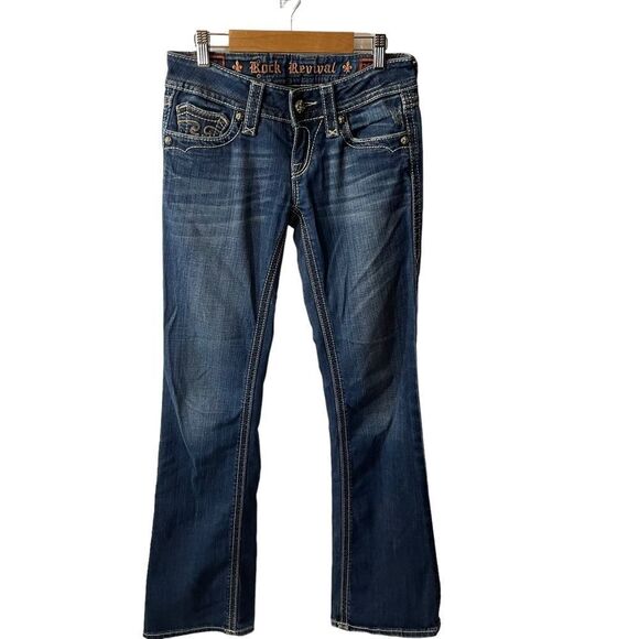 Rock Revival Y2K Debbie Boot Cut Low Rise Jeans Size 26 - Picture 1 of 7